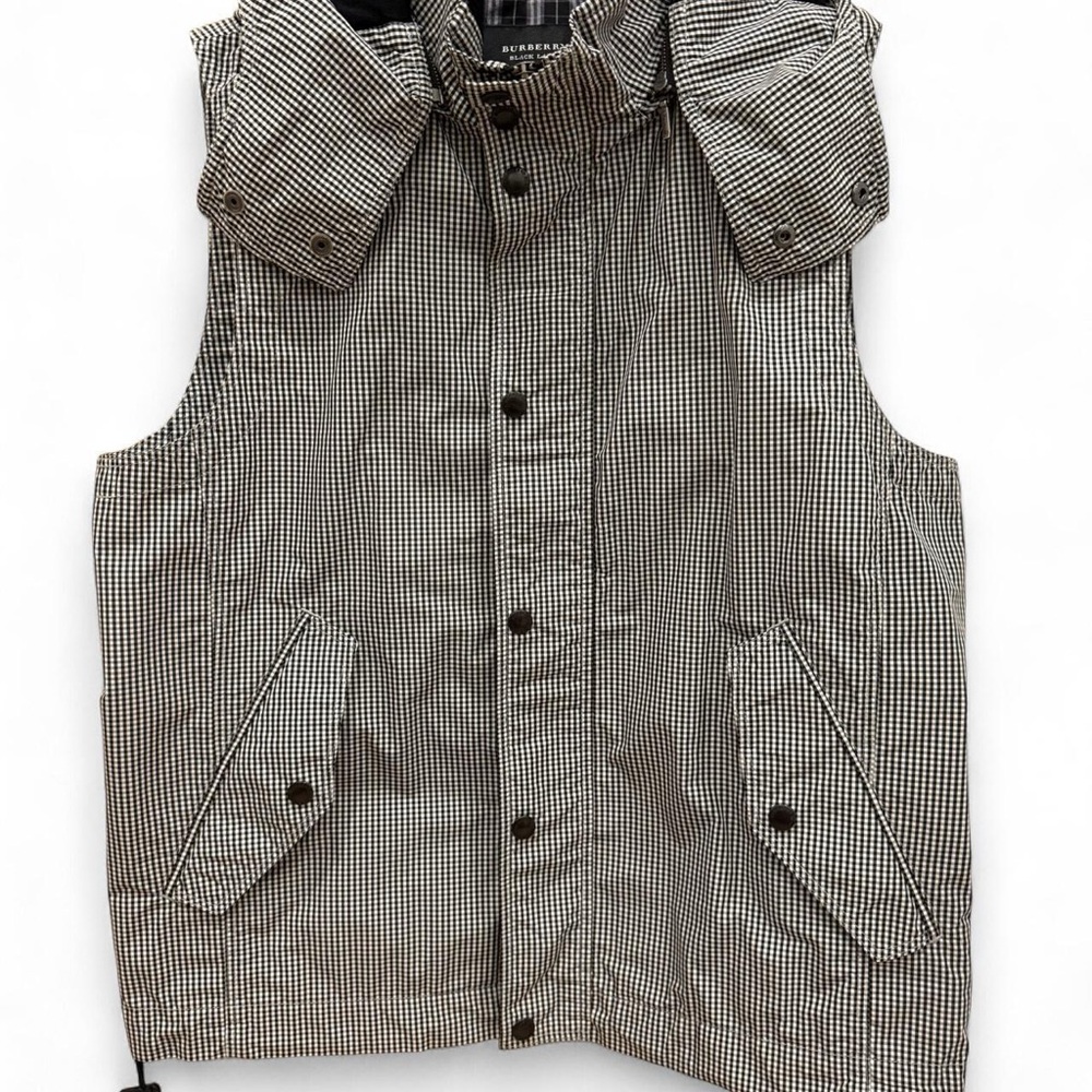 Burberry Black Label Vest Black/White Houndstooth Nova Check Y2K  SZ L